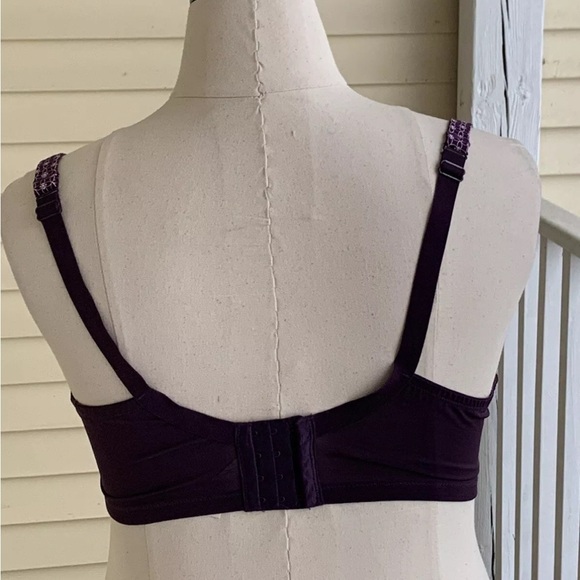 Cacique Purple Floral Cooling French Full Coverage Bra Underwire 42DDD - Picture 3 of 8